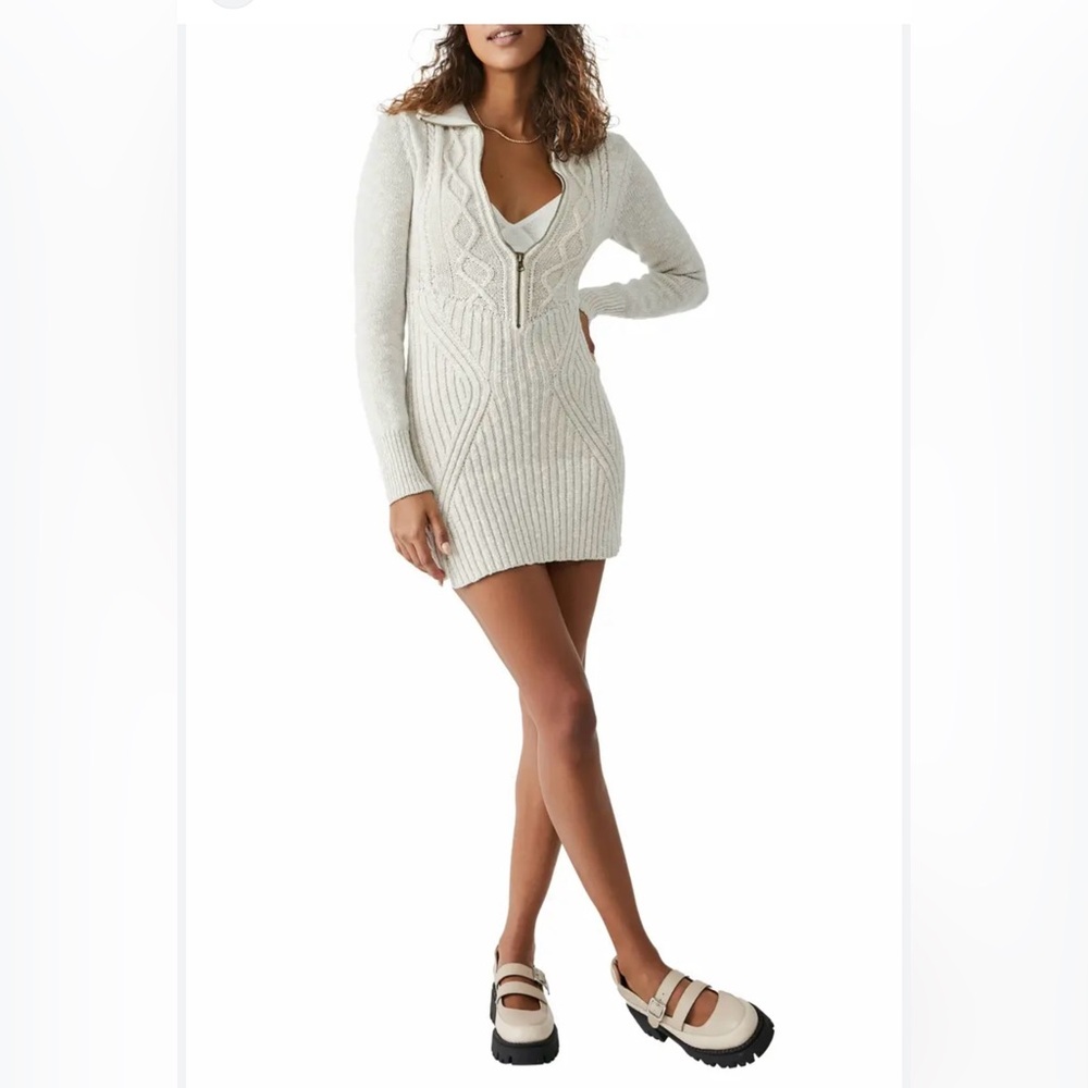 Free People Mont Blanc Sweater Mini Dress Size M NWT